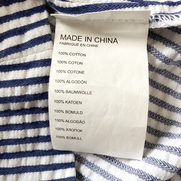 CLUB MONACO VALENCIA WHITE BLUE NAUTICAL STRIPED SEERSUCKER HIGH WAIST SKIRT - 0 - Picture 10 of 10